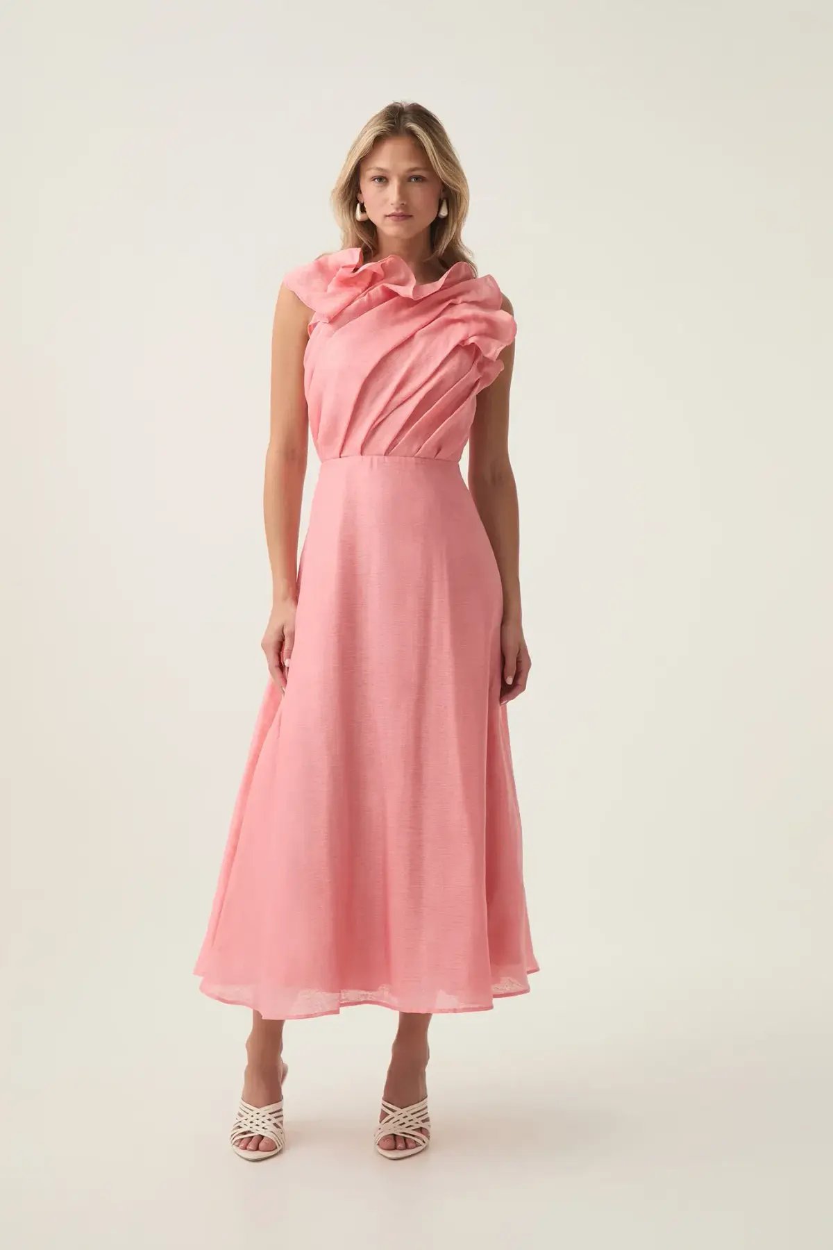Aje Genesis Midi Dress Washed Coral Size AU 10 photo 3