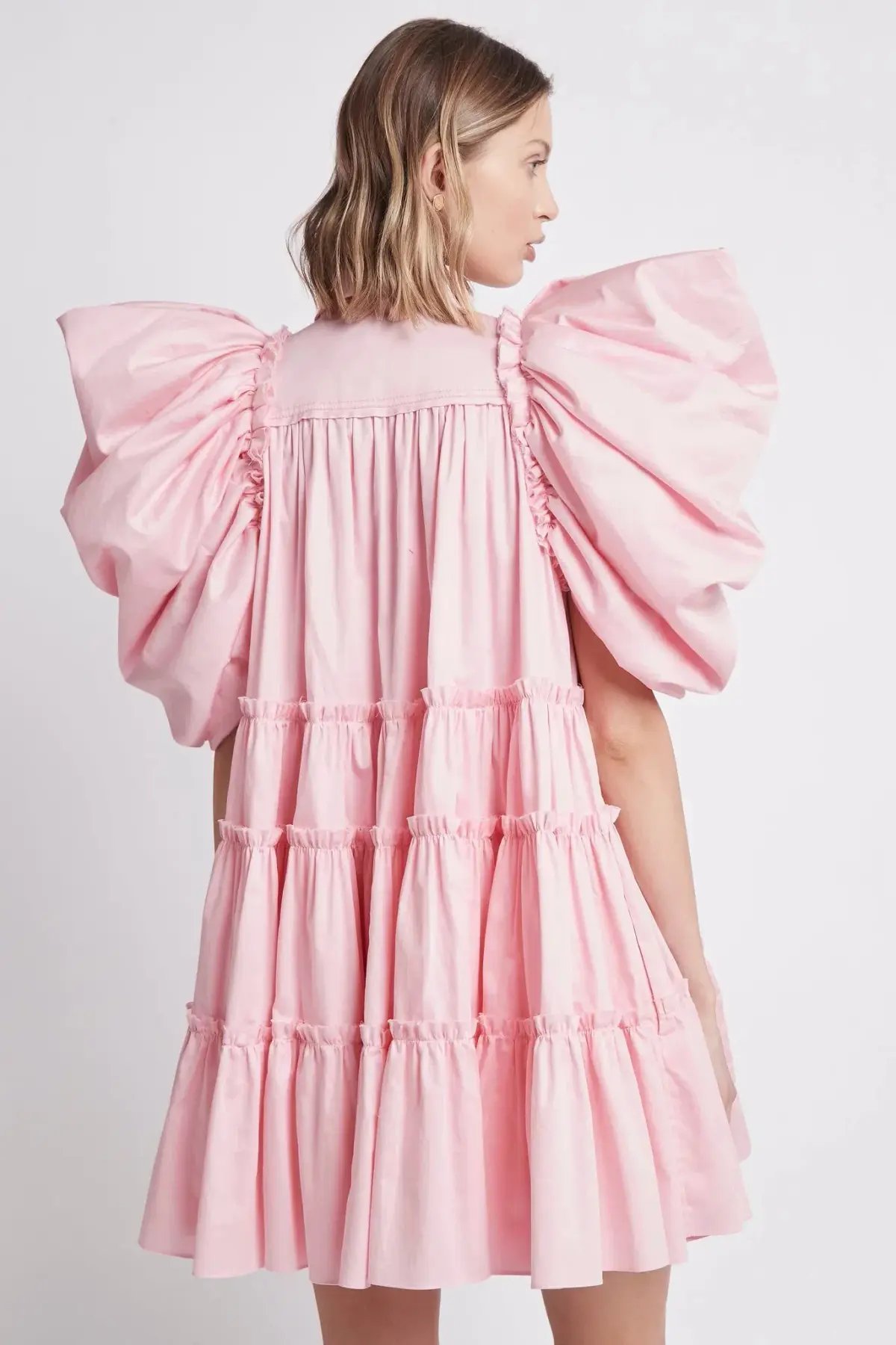 Aje Swift Butterfly Sleeve Smock Dress Rose Pink Size 8 photo 3
