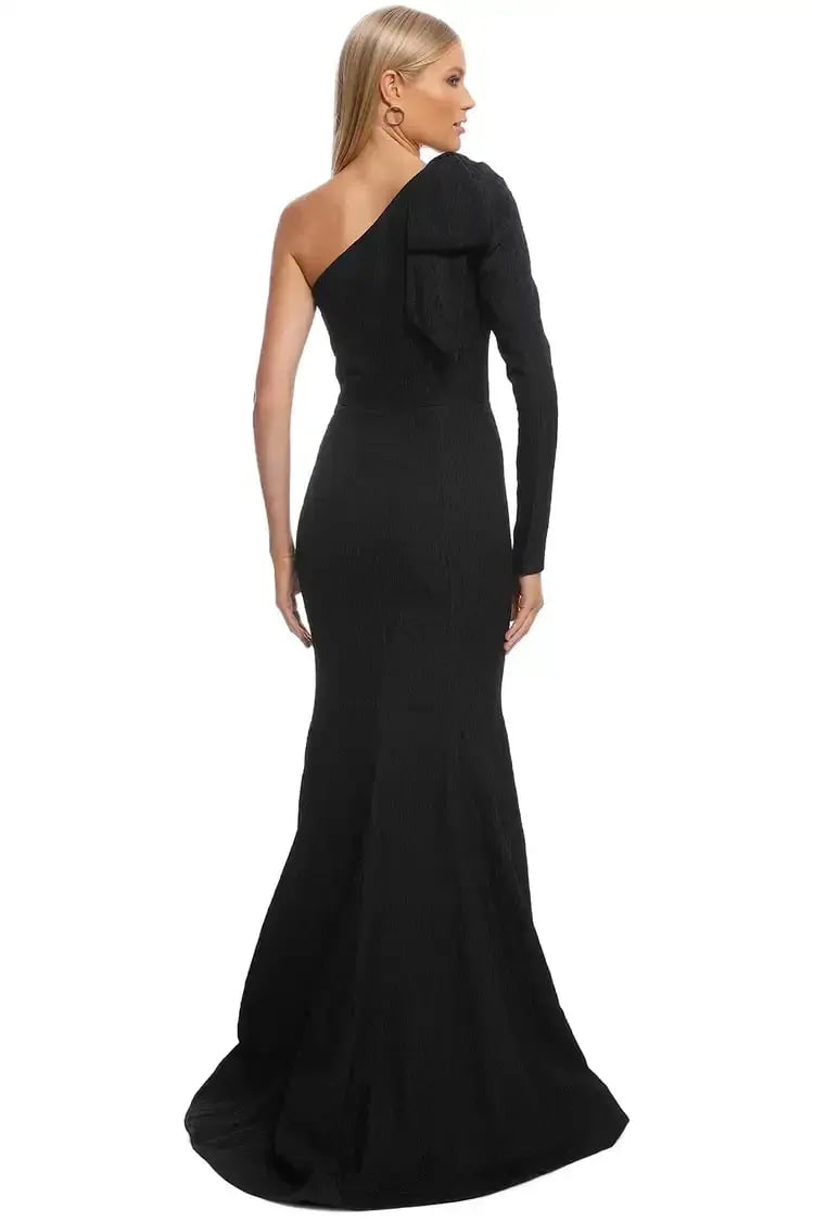 Rebecca Vallance Harlow Bow Gown in Black Size 8 photo 3