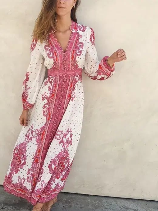 Zimmermann Bells Paisley Midi Dress Print Size 14 photo 5