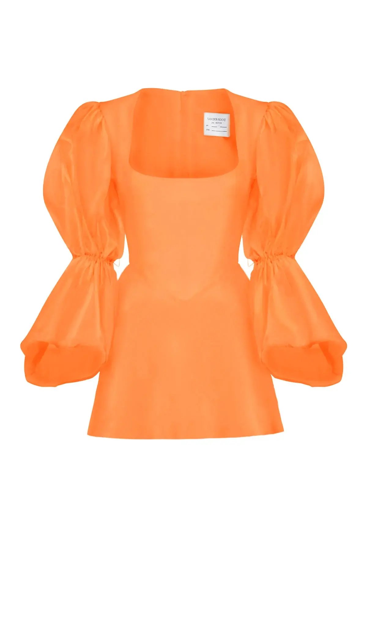 Van Der Kooij Neve Volume Sleeve Micro Mini Dress Orange Size 3 / AU 12 photo 3