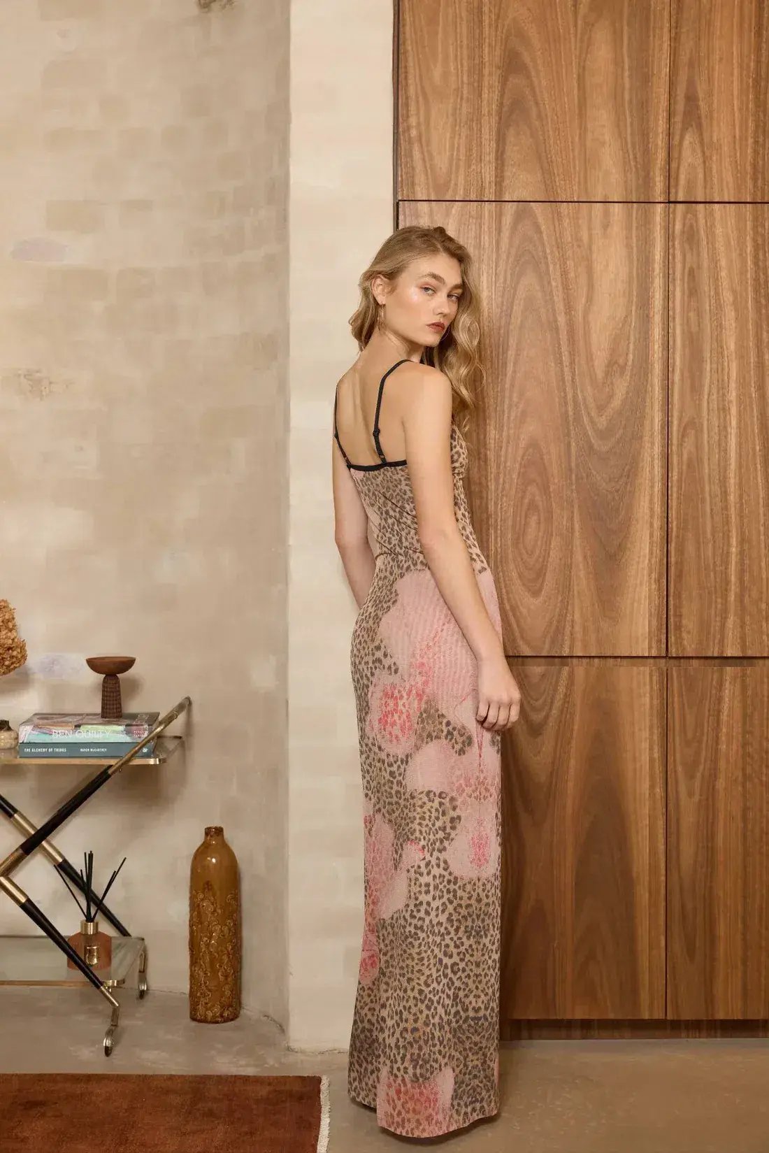 With Harper Lu Mesh Slip Maxi Dress Brown Leopard Size S/AU 8 photo 5