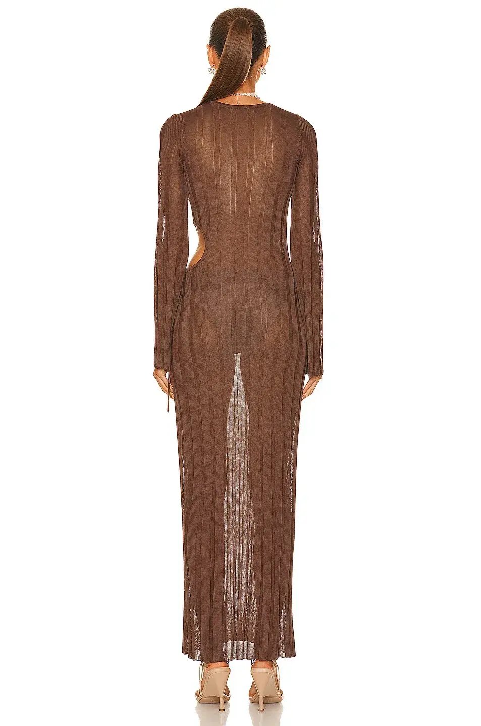 Sir the Label Aya Cut Out Dress Chocolate Size 1 / AU 8 photo 3
