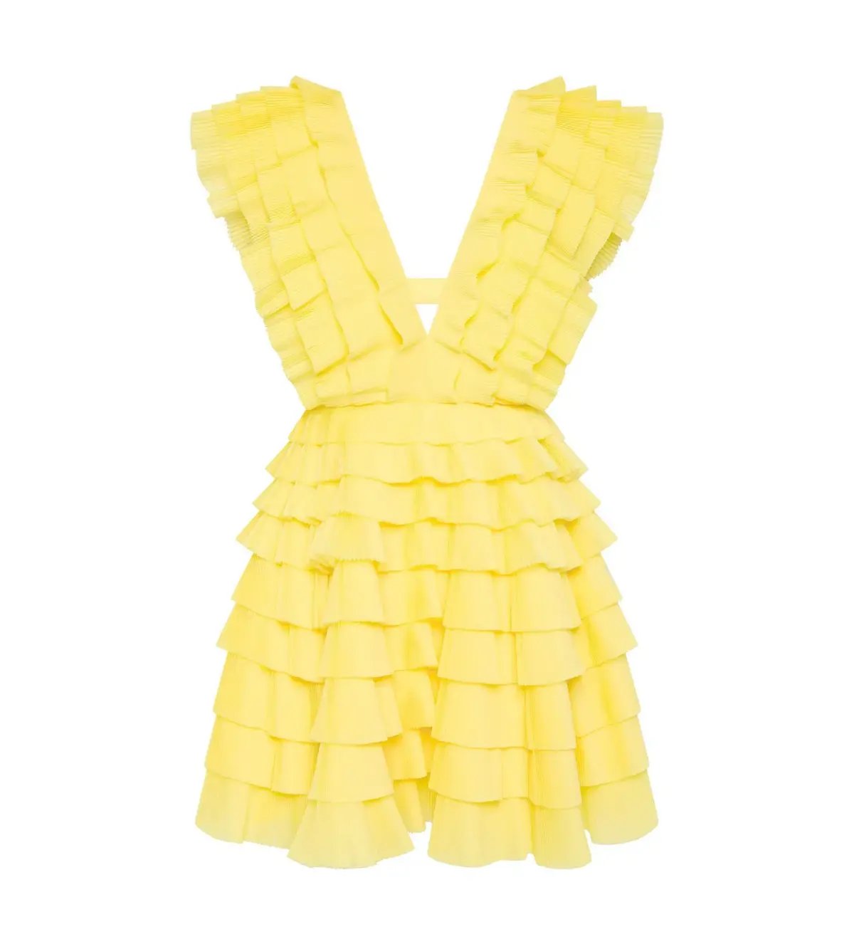 Aje Reflection Mini Dress Yellow Size 14 photo 3