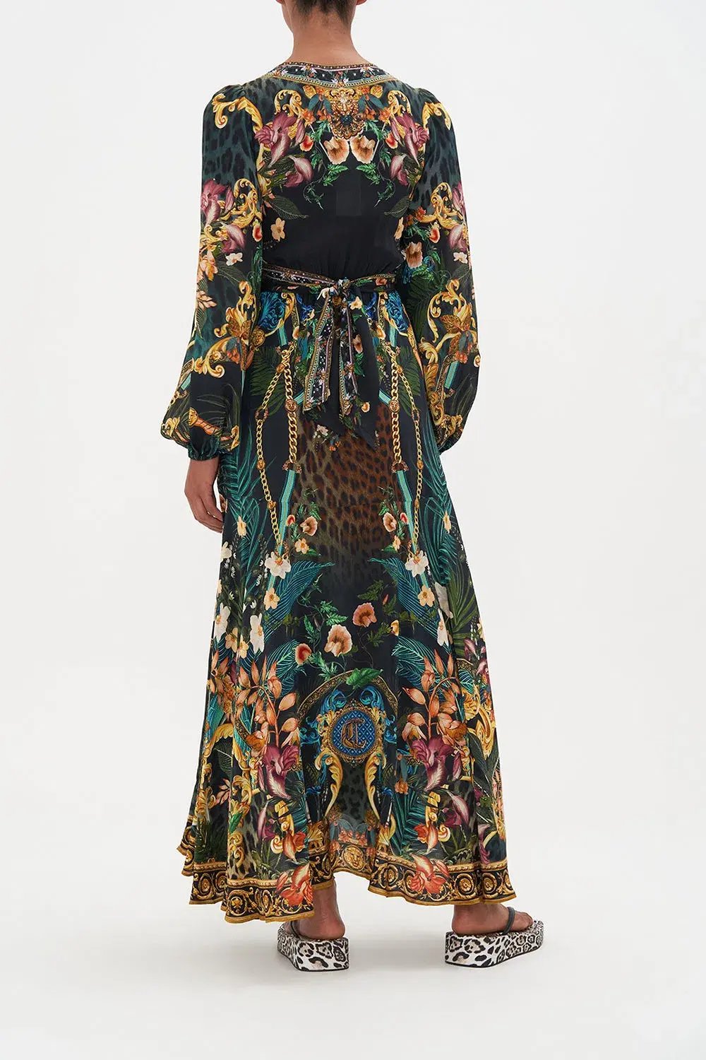 Camilla Fearless Felis Wrap Tie Dress with Blouson Sleeve Print Size M / AU 12 photo 2