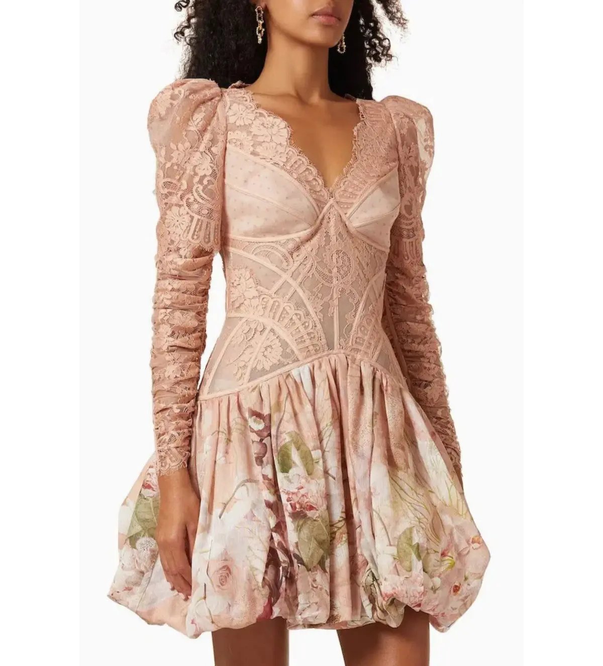 Zimmermann The Dancer Lace Mini Dress in Blush Garden Floral Size 1/Au 8 photo 2
