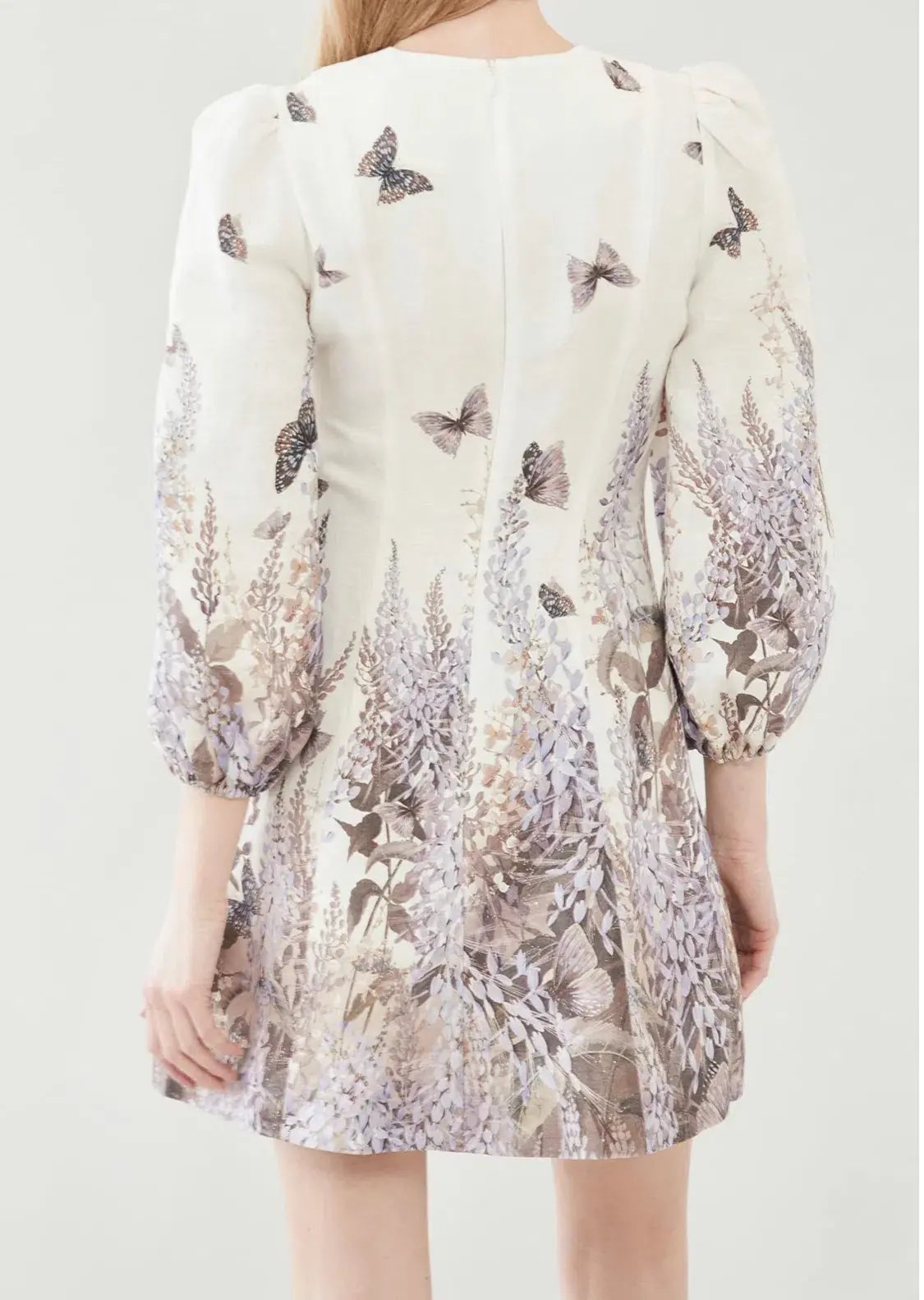 Zimmermann The Luminous Butterfly Mini Dress in Ivory Size 0/Au 8 photo 3