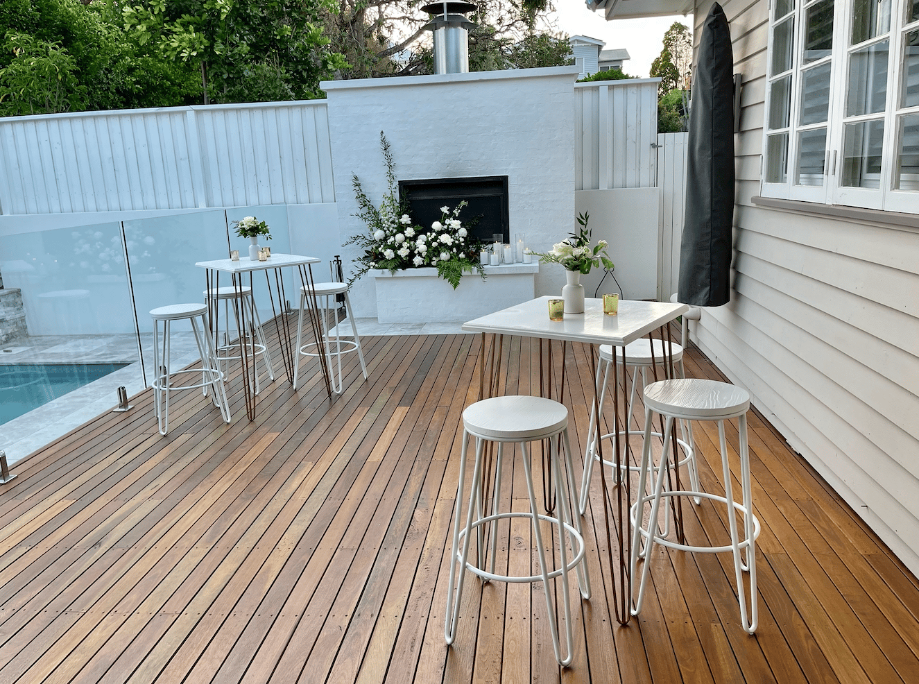 White Dry Bars with Gold Hairpin Legs photo 2