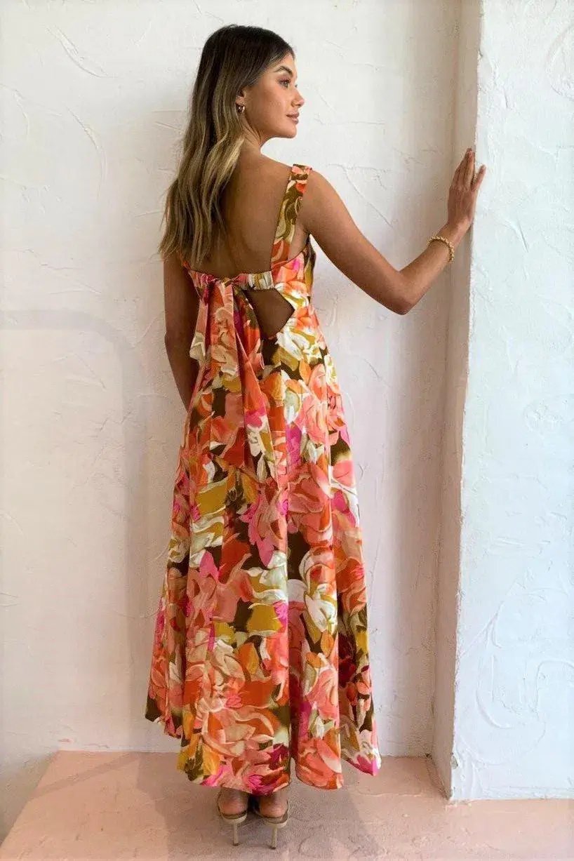 Acler Tate Midi Dress  Pink Bouquet Size 12 photo 3