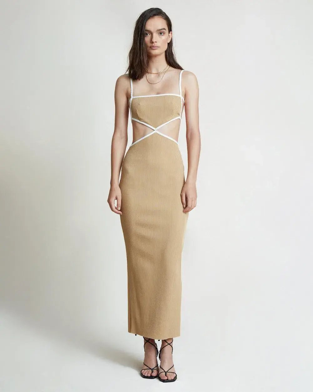 Bec & Bridge Coyote Midi Dress Beige Size 8 photo 2