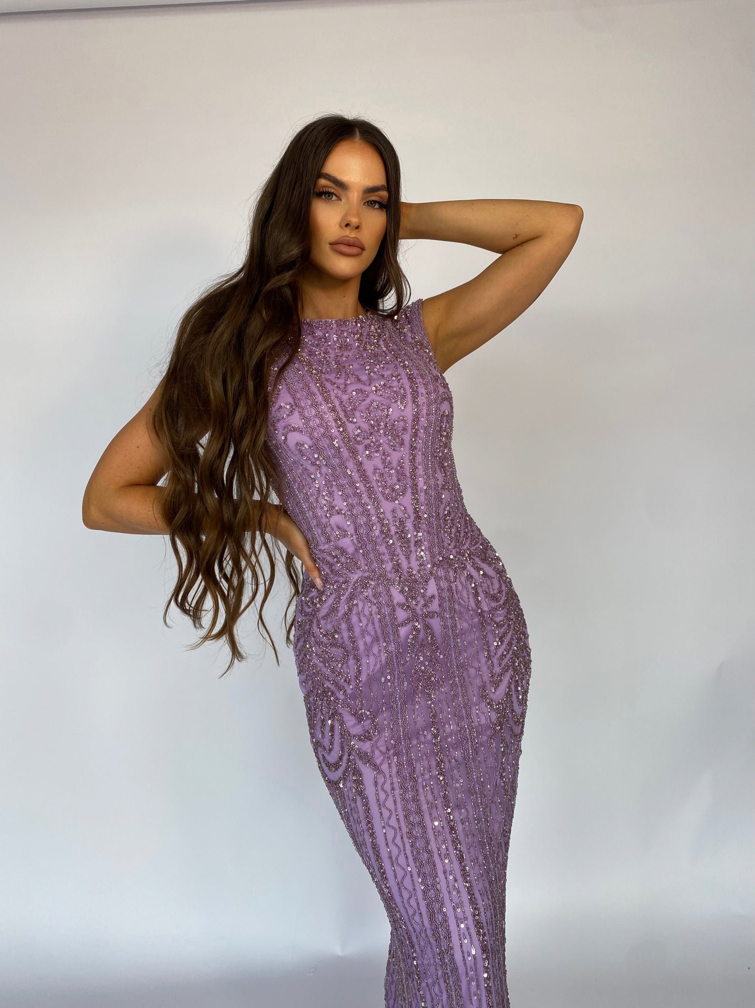 DIANA CAP SLEEVE BY MY SECRET WARDROBE LILAC photo 2