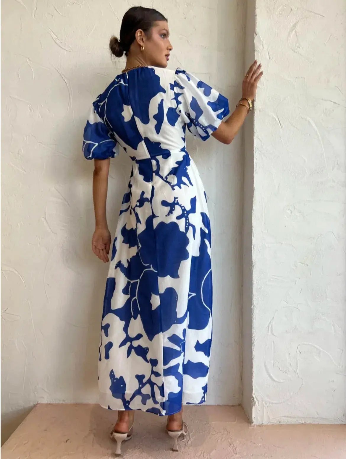 Sir The Label Vivi Puff Sleeve Maxi Dress Merce Abstract Print Size 1 /Au 10 photo 3