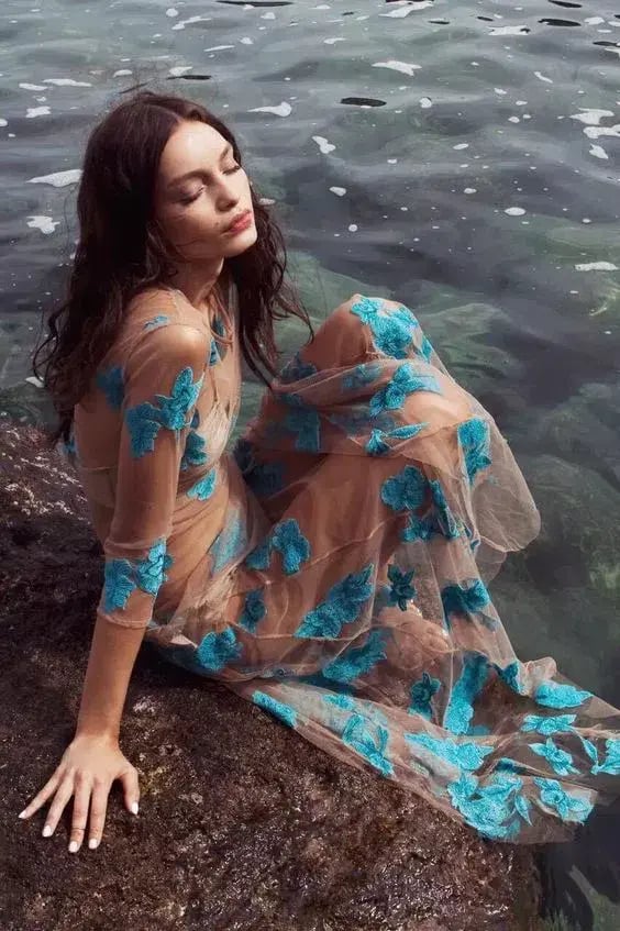 For Love and Lemons Orchid Sheer Maxi Dress Nude Size 8 photo 3