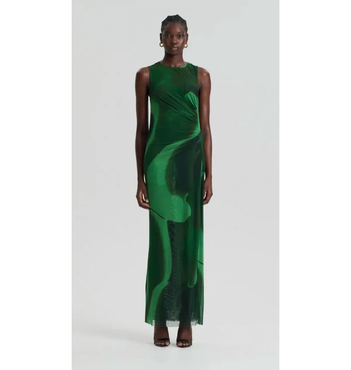 Scanlan Theodore Italian Watercolour Print Dress Green Safari Size 10 photo 2