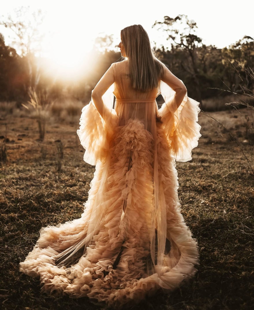 Mama Rentals Gigi Tulle Robe - Beige photo 3