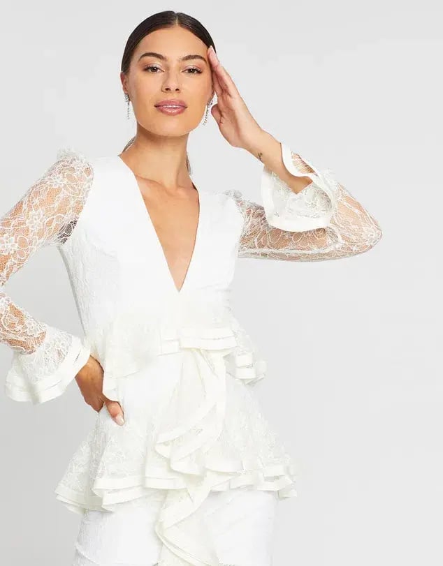 Nicola Finetti Maia Dress White Size 6 photo 2