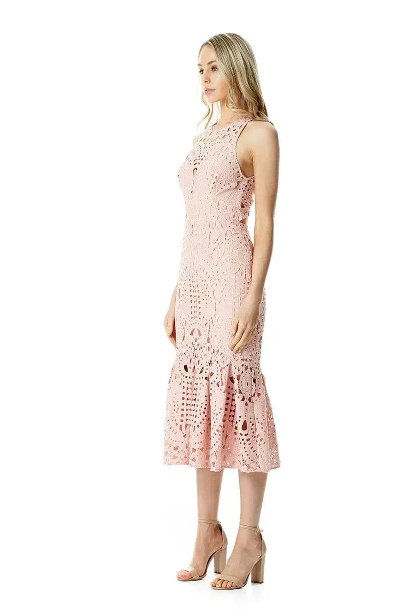 Lover Harmony Cut Out Midi Dress Pink Size 10 photo 2
