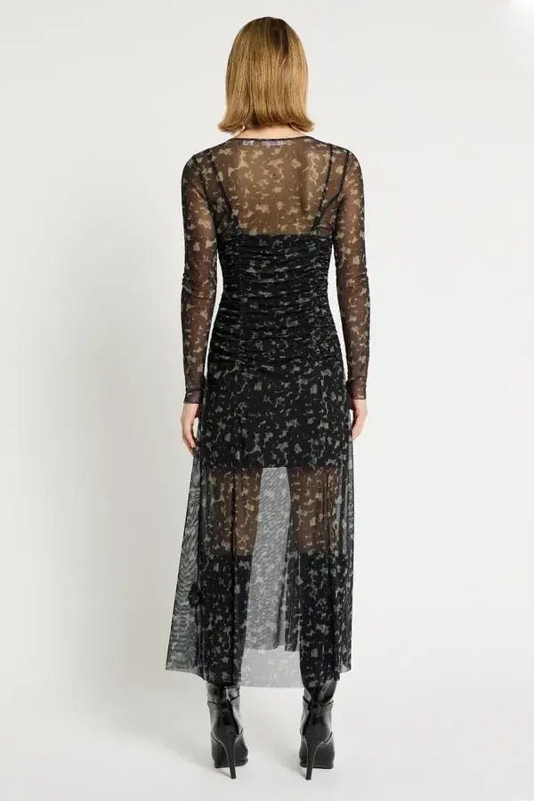 Sass & Bide Skin Deep Long Sleeve Midi Dress Black Size 10 photo 5