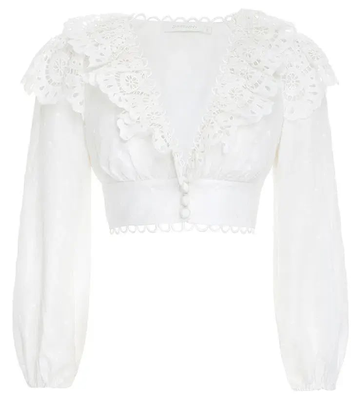 Zimmerman Bellitude Scallop Top White Size 8 photo 4