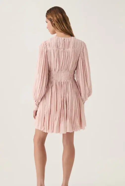 Aje Catalyst Pleated Mini Dress - Blush Pink Size 10 photo 2