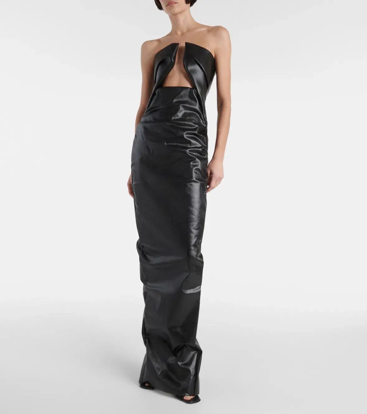 Rick Owens - Black Prong Denim Maxi Dress - Size 44 (12) photo 4