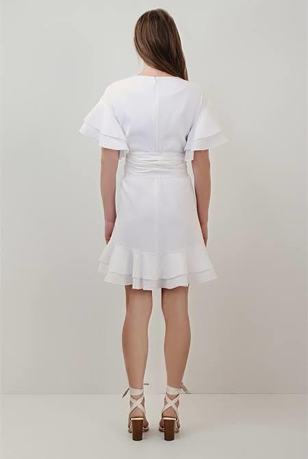 Country Road Ruffle Swing Dress White Size 8 photo 3