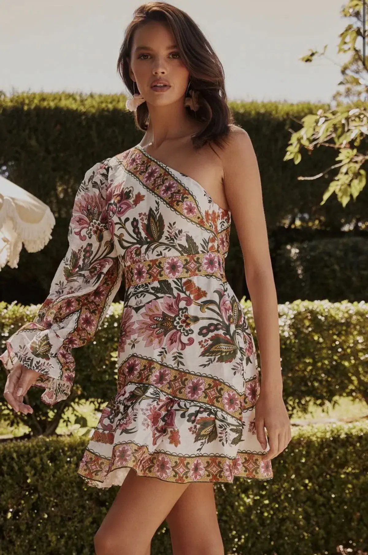 Talulah La Maison White Lotus Mini Dress Print Size 10 photo 4
