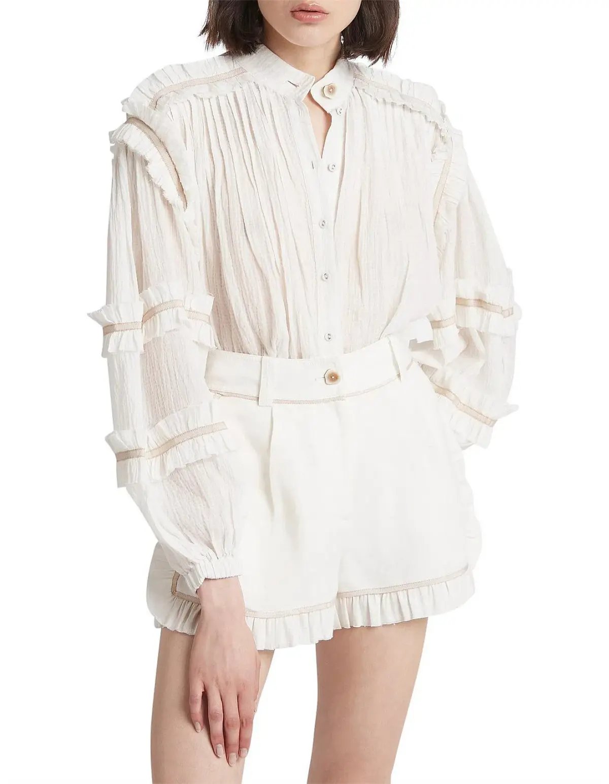 Aje Harvest Blouse White Size 8 photo 5