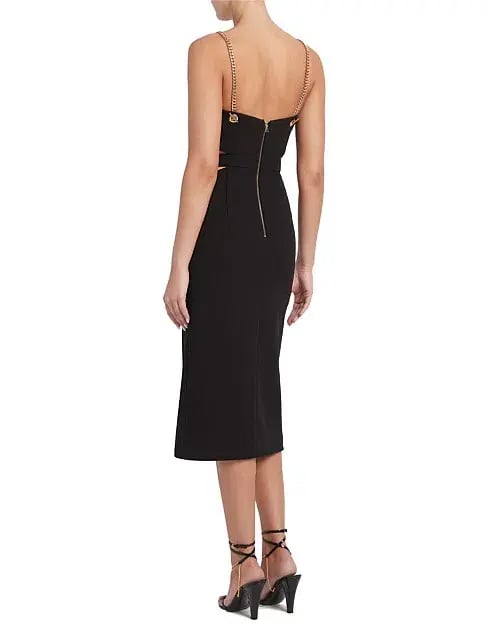 Rebecca Vallance Iman Cut Out Midi Dress Black Size AU 10 photo 2
