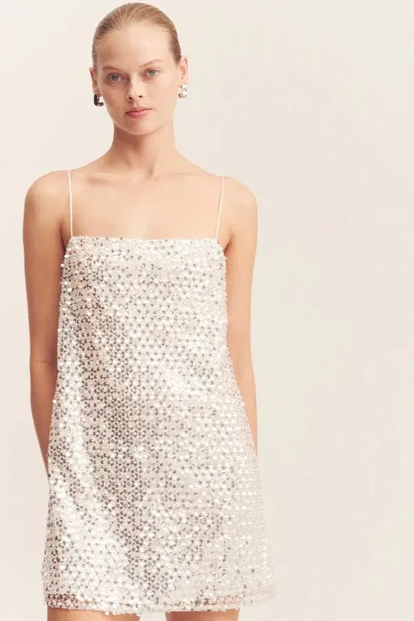 SHONA JOY ASTERI MINI / SILVER SEQUIN / SIZE 12 photo 2