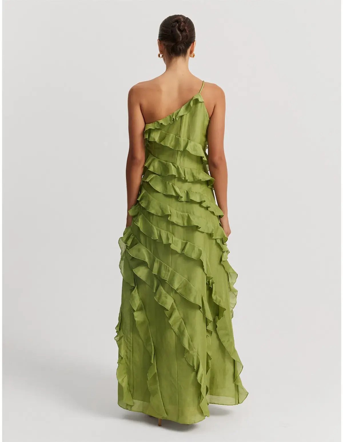 Country Road Cactus Ruffle Maxi Dress Green Size 4 photo 5