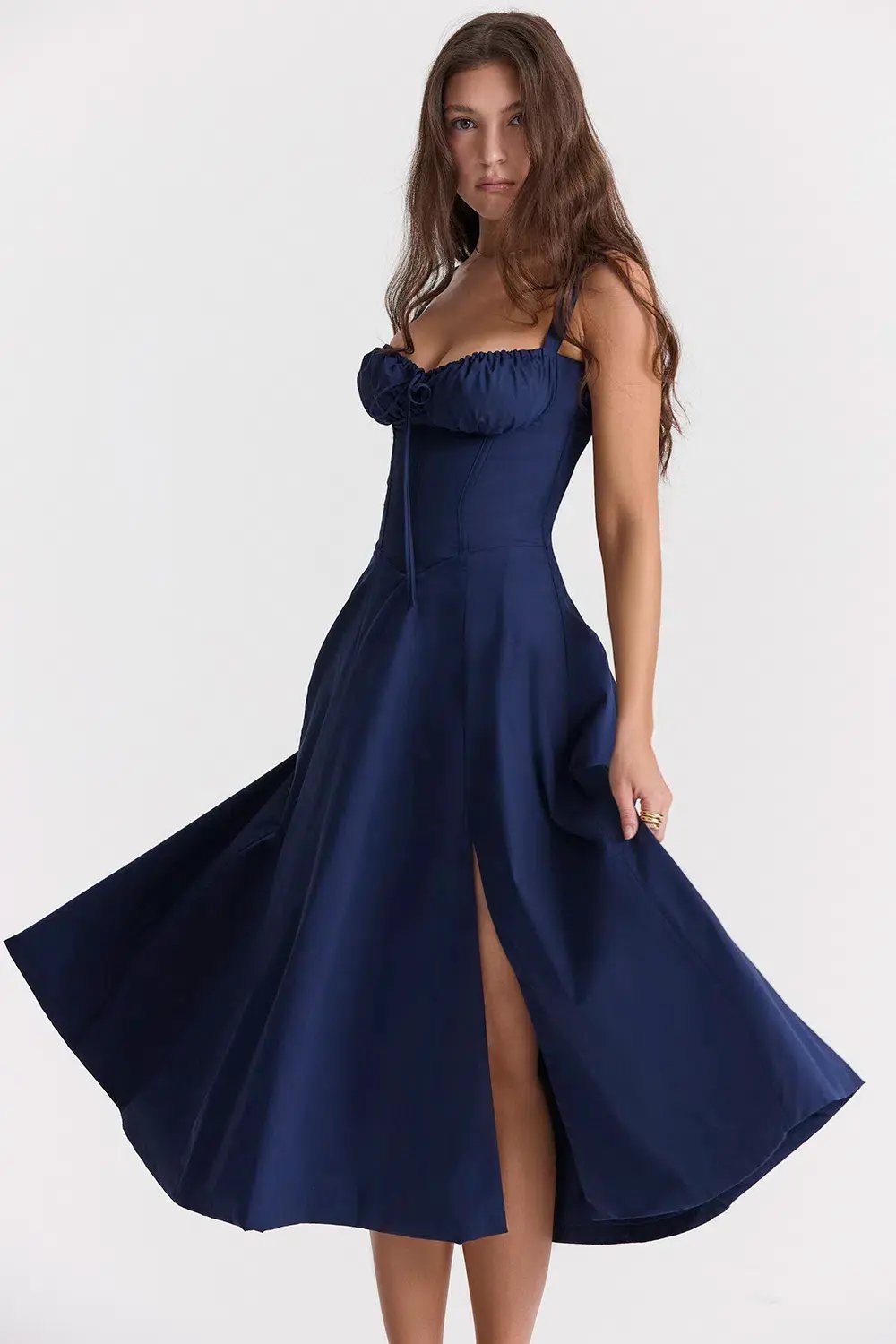 House Of CB Carmen Midi Navy Size M / AU 10 photo 4