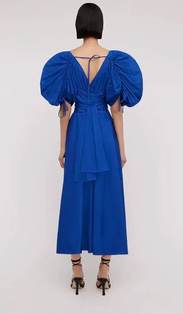 Scanlan Theodore Parachute Gather Sleeve Dress Blue Size 10 / M photo 2
