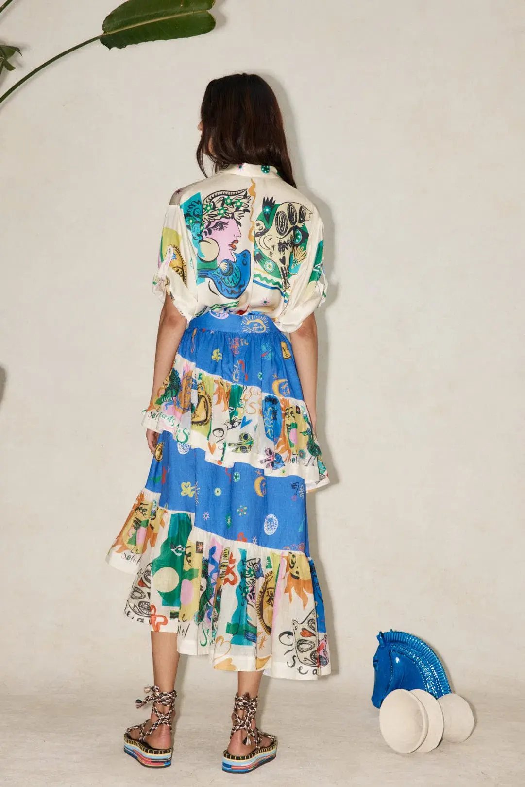 Alemais Soleil Oversized Shirt and Ruffle Skirt Set Print Size 14 photo 3