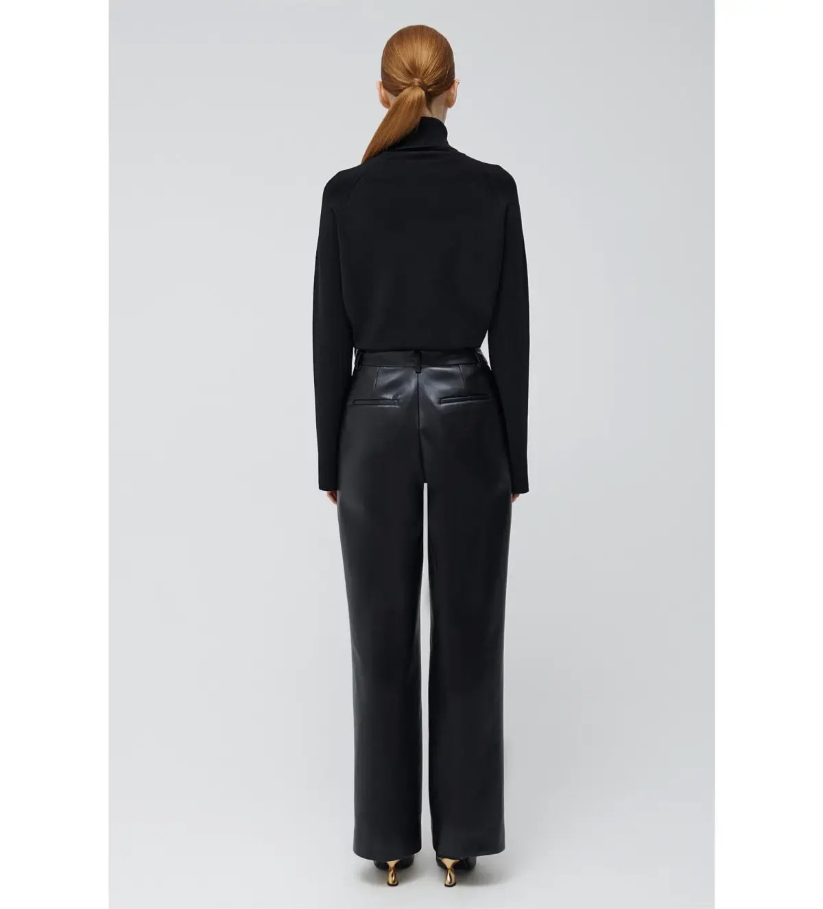 Simkhai Mateo Long Sleeve Turtleneck Top Black Size M/AU 12 photo 3