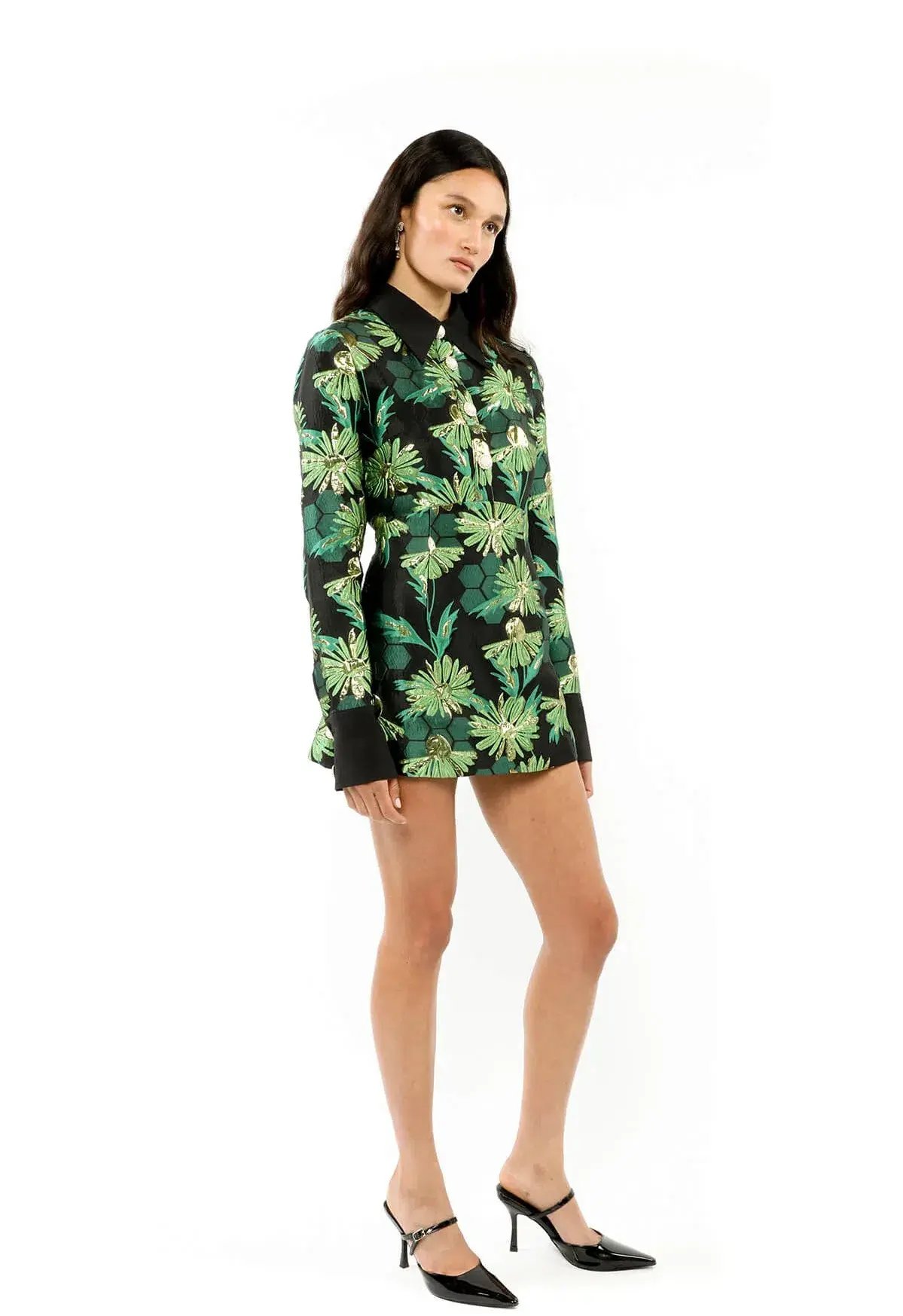 Alice Mccall Leebelle Mini Dress Black/green Size 8 photo 2