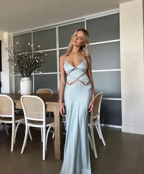 Bec & Bridge Diamond Days Strap Maxi Dress Cloud Blue Size 8 / S photo 2