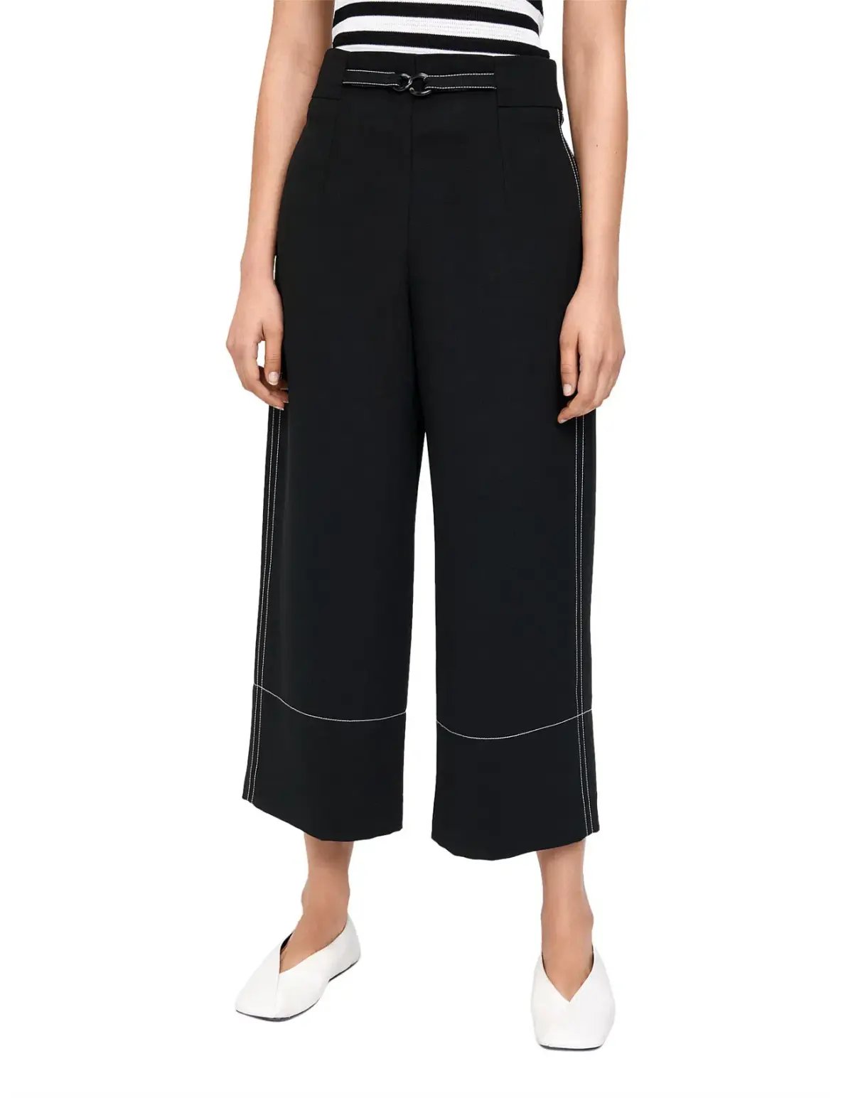 Double Weave Topstitched Cropped Pant Size AU photo 2
