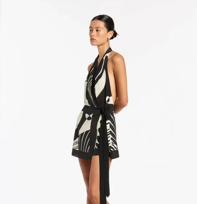 Sir the Label Realisme Wrap Halter Mini Dress Print Size 1 / AU 8 photo 2