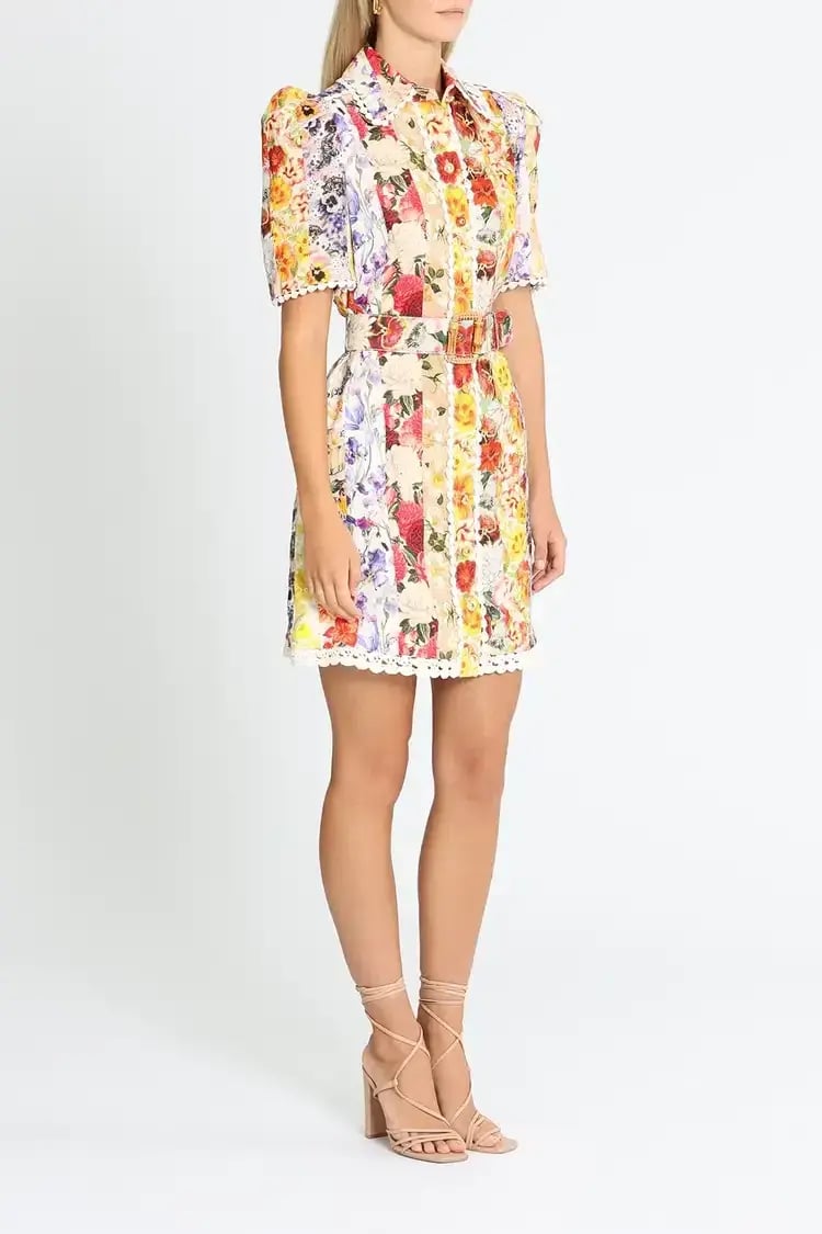 Zimmermann Wonderland Shirt Dress Multi Size 10 AU photo 2