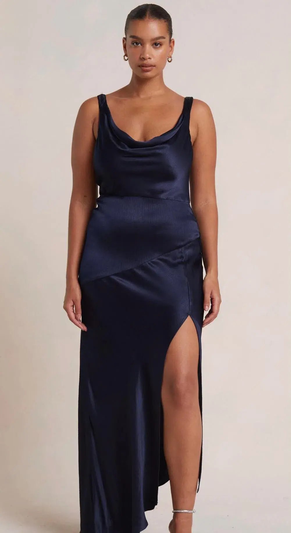 Bec & Bridge Moon Dance Cowl Dress Navy Blue Size 8 photo 3