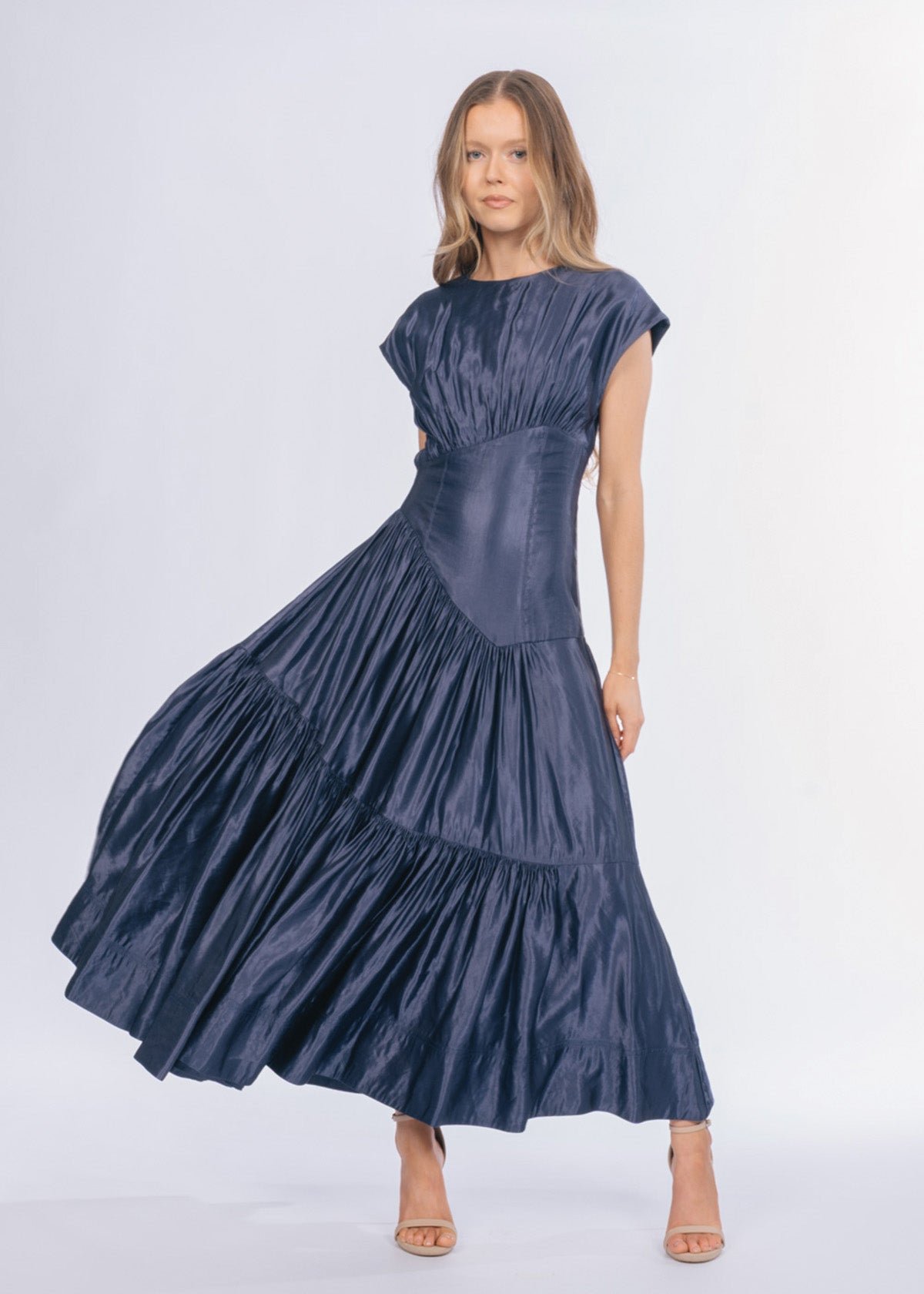Serendipity Reflection Midi Dress in Navy Blue photo 2
