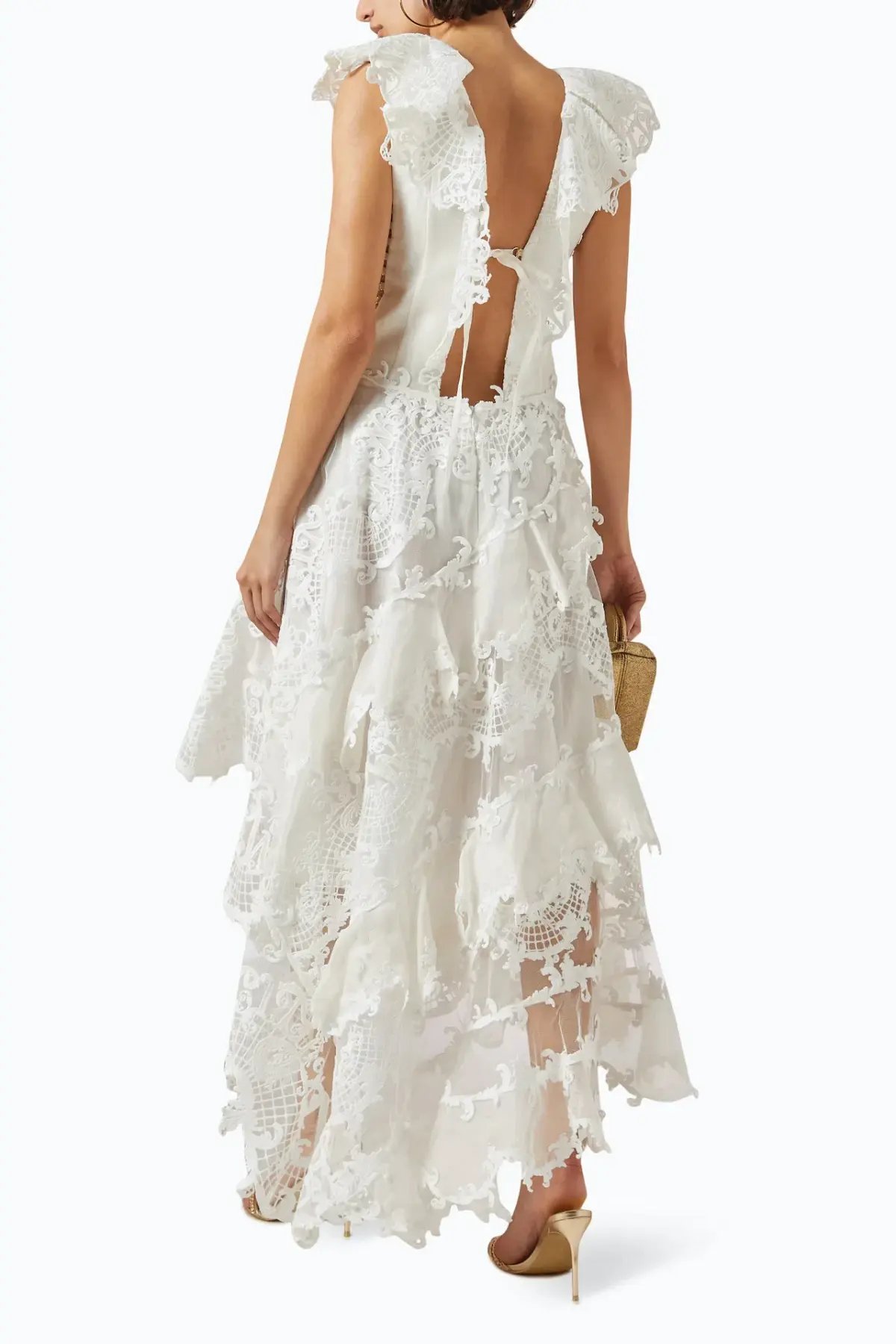 Zimmermann Coaster Corset Laced Gown In Ivory Size 0 / AU 8 photo 2