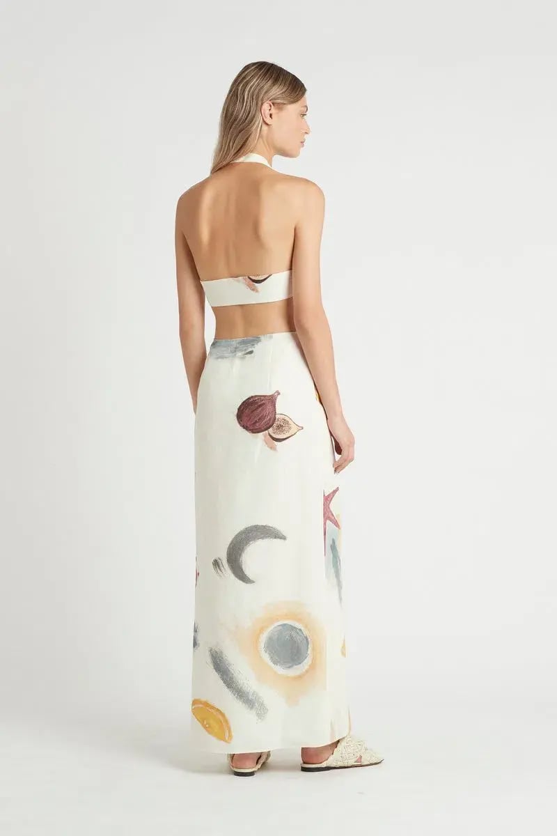 Sir The Label Gabrielle Penfold Martine Halter Dress Print Cream Size 0 / AU 6 photo 3