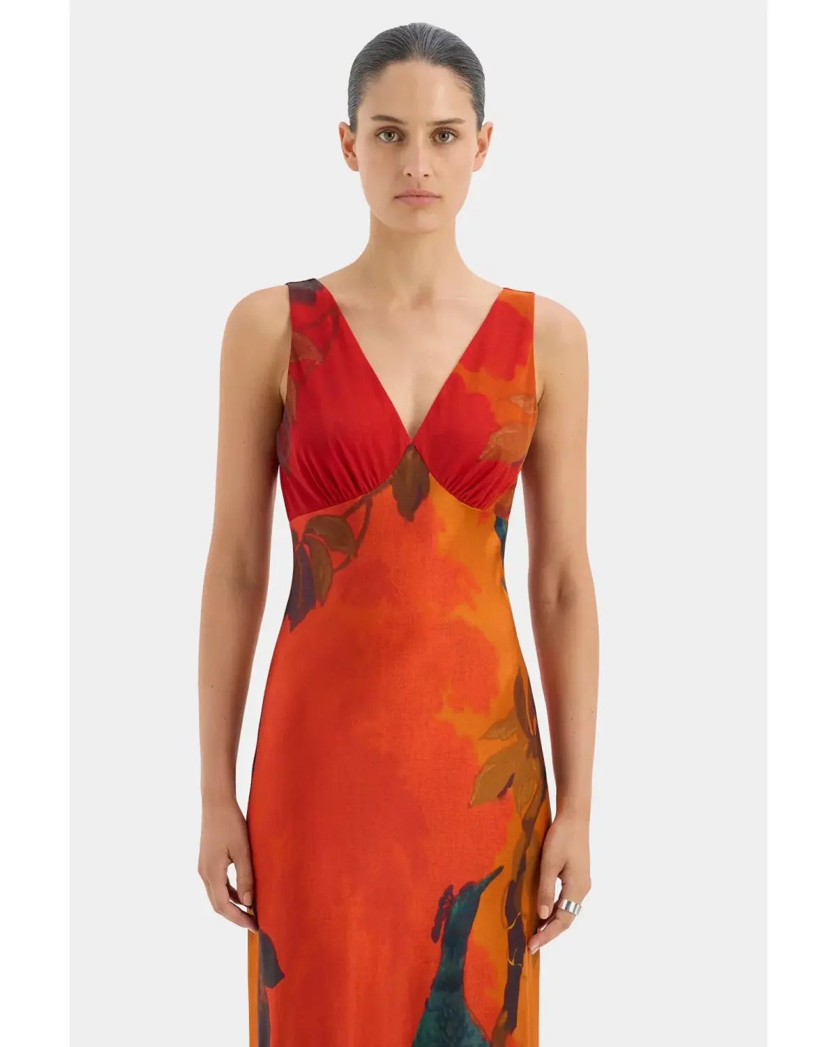 Sir The Label Lush V Neck Slip Dress Wren Print Size 0 / AU 6 photo 2