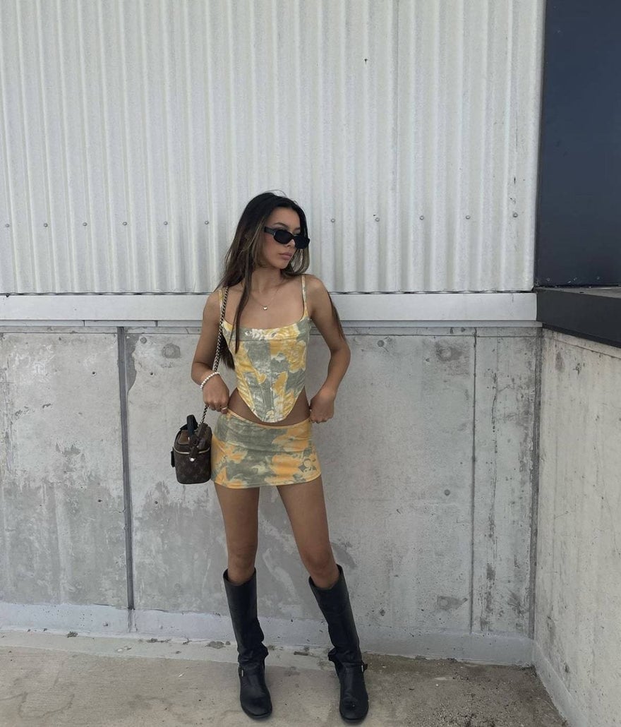 Miaou Elektra Skirt in Decades Yellow photo 4