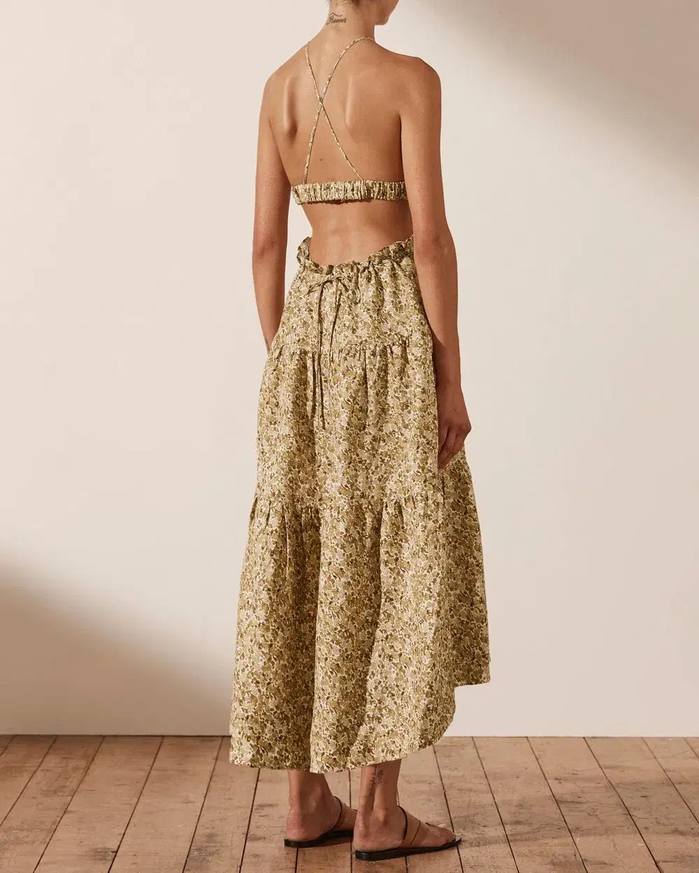 Shona joy Orion Backless Midi Dress Floral Size 10 photo 3
