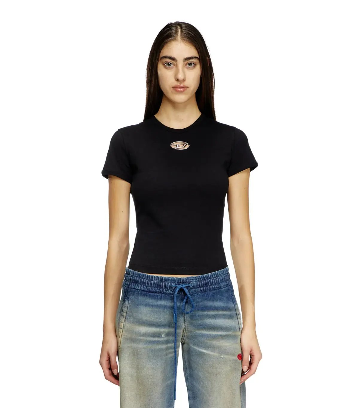 Diesel T-UNCUTIE-LONG-OD-Q1 Tshirt Black Size AU 8 photo 2