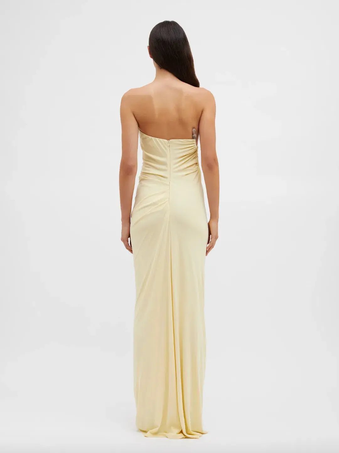 Christopher Esber Odessa Arced Side Strapless Gown Butter Size 6 photo 3