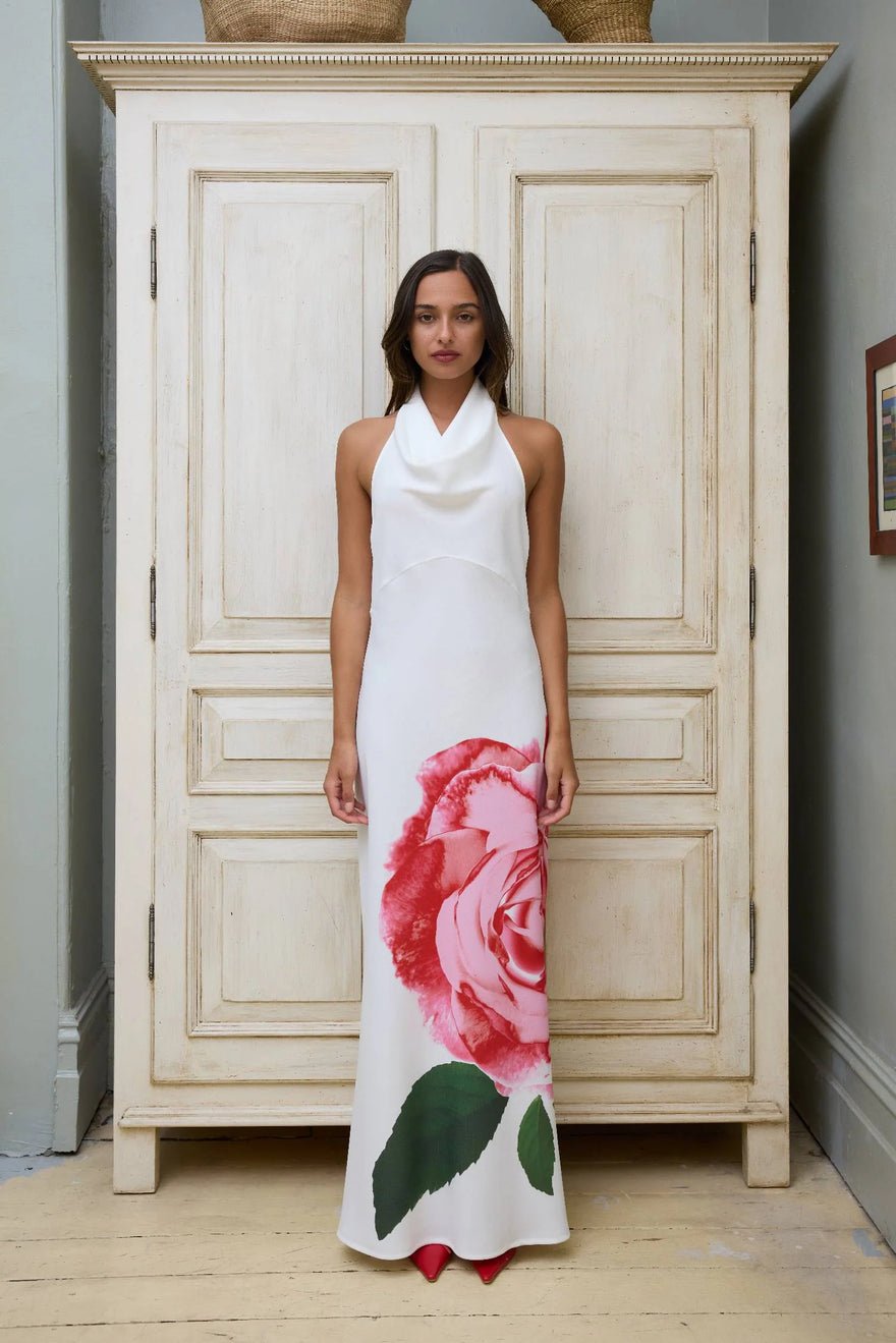 WITH HARPER LU Cowl Slip Dress - White Rose photo 2